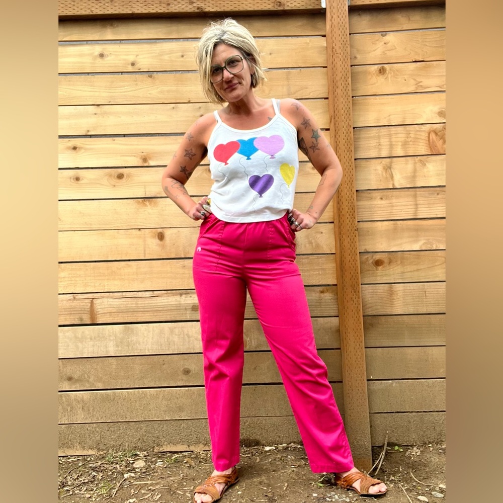 1970’s/80’s vintage hang ten hot pink pants womens size small